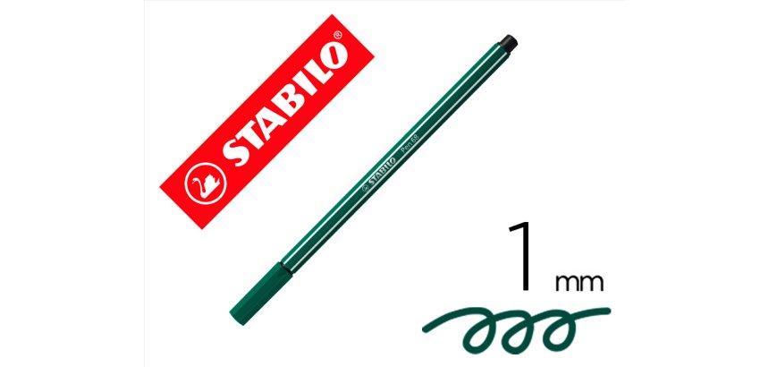 Rotulador stabilo acuarelable pen 68 azul verdoso punta gruesa 1mm
