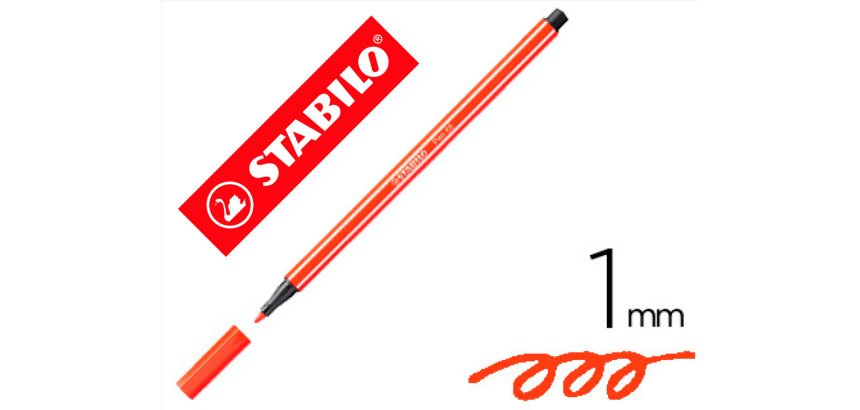 Rotulador stabilo acuarelable pen 68 bermellon punta gruesa 1mm