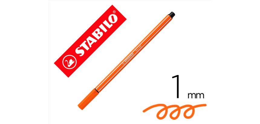 Rotulador stabilo acuarelable pen 68 bermellon palido punta gruesa 1mm