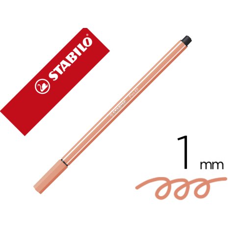 Rotulador stabilo acuarelable pen 68 carne claro punta gruesa 1mm