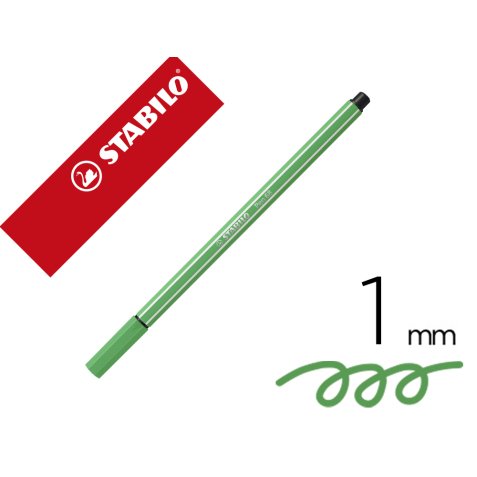 Rotulador stabilo acuarelable pen 68 esmeralda claro punta gruesa 1mm