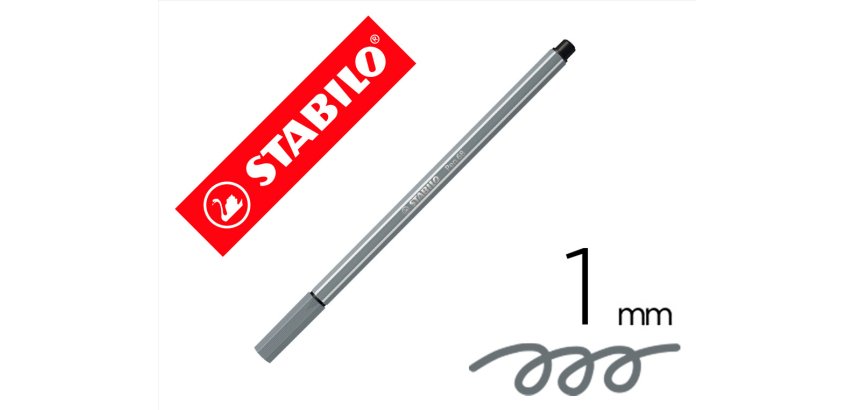 Rotulador stabilo acuarelable pen 68 gris azulado claro punta gruesa 1mm