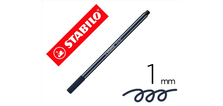 Rotulador stabilo acuarelable pen 68 gris paynes punta gruesa 1mm