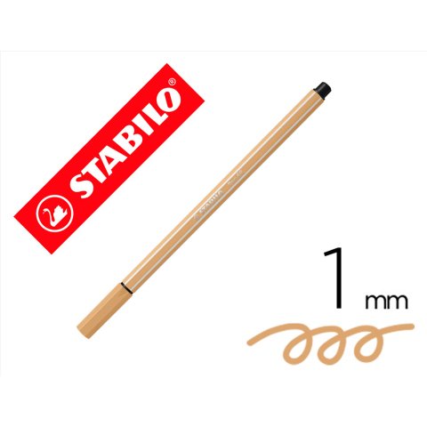 Rotulador stabilo acuarelable pen 68 ocre punta gruesa 1mm