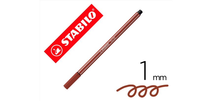 Rotulador stabilo acuarelable pen 68 siena tostado punta gruesa 1mm