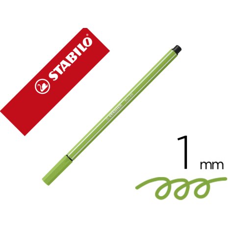 Rotulador stabilo acuarelable pen 68 verde prado punta gruesa 1mm