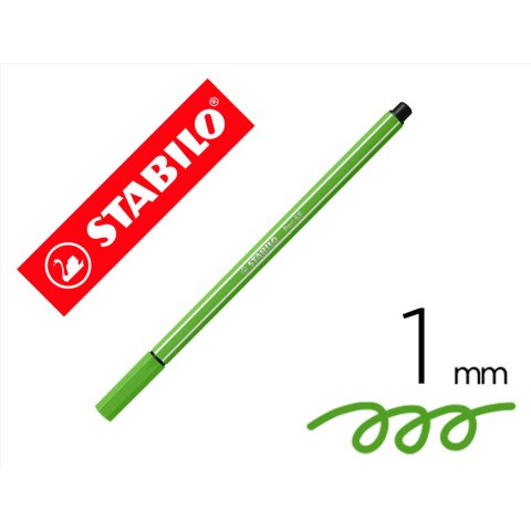 Rotulador stabilo acuarelable pen 68 verde prado punta gruesa 1mm