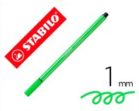 Rotulador stabilo acuarelable pen 68 verde neon punta gruesa 1mm