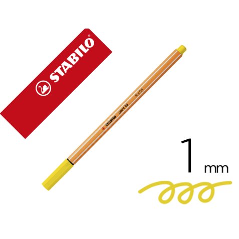 Rotulador stabilo punta de fib ra point 88 amarillo limon punta fina 0,4mm