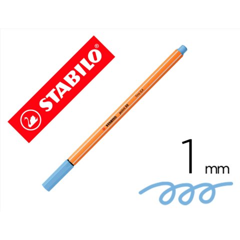 Rotulador stabilo punta de fib ra point 88 azul claro punta fina 0,4mm