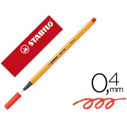 Rotulador stabilo punta de fib ra point 88 bermellon punta fina 0,4mm