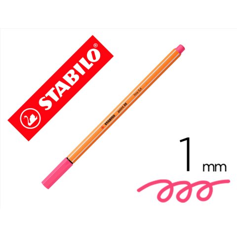 Rotulador stabilo punta de fib ra point 88 rosa claro punta fina 0,4mm