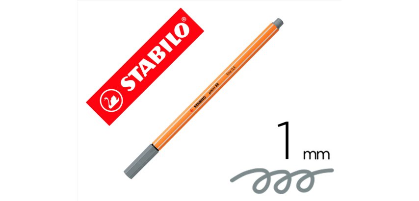 Rotulador stabilo punta de fib ra point 88 gris azulado claro punta fina 0,4mm