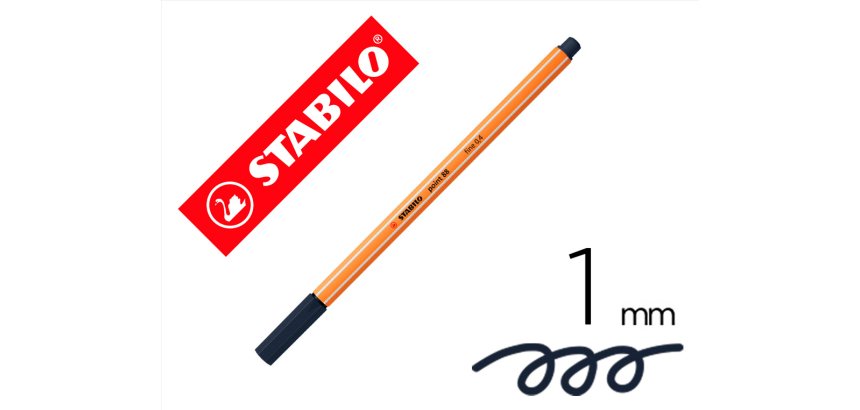 Rotulador stabilo punta de fib ra point 88 gris paynes intenso punta fina 0,4mm