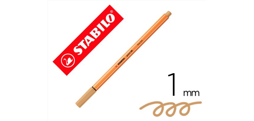 Rotulador stabilo punta de fib ra point 88 ocre punta fina 0,4mm