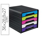 Fichero cajones de sobremesa cep 5 cajones negro/multicolor flashy 360x288x270 mm