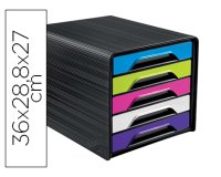 Fichero cajones de sobremesa cep 5 cajones negro/multicolor flashy 360x288x270 mm
