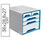 Fichero cajones de sobremesa cep 5 cajones mixtos blanco/azul 360x288x270 mm