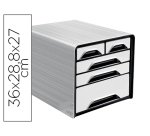 Fichero cajones de sobremesa cep 5 cajones mixtos blanco/negro 360x288x270 mm