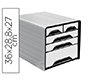 Fichero cajones de sobremesa cep 5 cajones mixtos blanco/negro 360x288x270 mm
