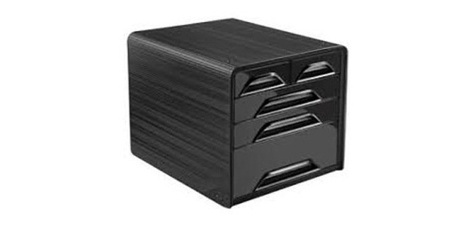 Fichero cajones de sobremesa cep 5 cajones mixtos negro/negro 360x288x270 mm