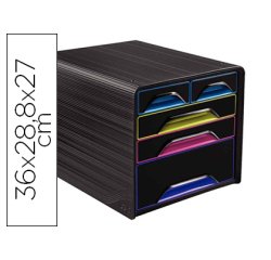 Fichero cajones de sobremesa cep 5 cajones mixtos negro/multicolor 360x288x270 mm