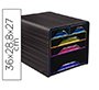 Fichero cajones de sobremesa cep 5 cajones mixtos negro/multicolor 360x288x270 mm