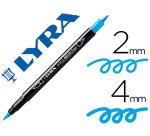 Rotulador lyra aqua brush acuarelable doble punta fina y pincel azul claro