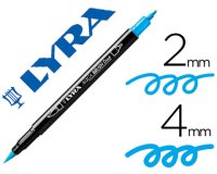 Rotulador lyra aqua brush acuarelable doble punta fina y pincel azul claro
