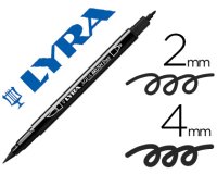 Rotulador lyra aqua brush acuarelable doble punta fina y pincel negro