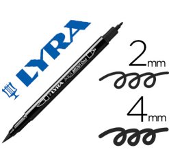 Rotulador lyra aqua brush acuarelable doble punta fina y pincel negro