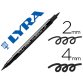 Rotulador lyra aqua brush acuarelable doble punta fina y pincel negro