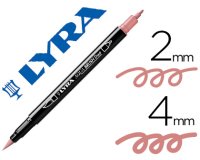 Rotulador lyra aqua brush acuarelable doble punta fina y pincel rosa carmin