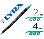 Rotulador lyra aqua brush acuarelable doble punta fina y pincel verde noche