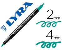 Rotulador lyra aqua brush acuarelable doble punta fina y pincel verde noche