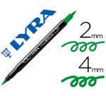 Rotulador lyra aqua brush acuarelable doble punta fina y pincel verde