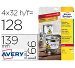 Etiqueta adhesiva resistente avery poliester blanco 99,1x139 mm para impresora laser pack de 32 unidades