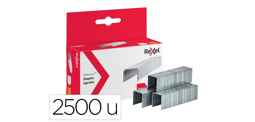 Grapas rexel mercury acero inoxidable caja de 2500 unidades