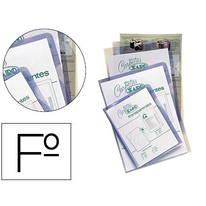 Carpeta dossier uñero saro pvc folio 280 mc transparente