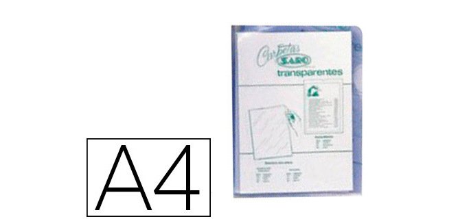 Carpeta dossier uñero saro pvc din a4 280 mc transparente