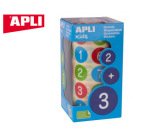 Gomets apli autoadhesivo redondo numeros 20 mm diametro multicolor rollo de 900 unidades