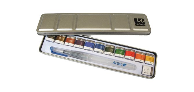 Acuarela artist start caja metal 12 colores surtidos + pincel rellenable