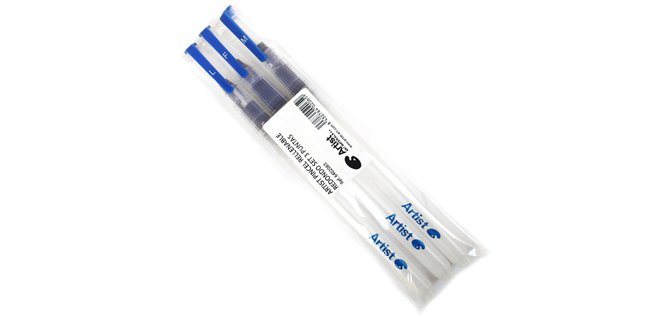 Pincel artist recargable redondo blister 3 unidades puntas surtidas