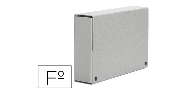 Carpeta proyectos pardo folio lomo 120 mm carton forrado gris con broche