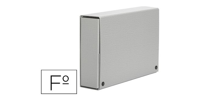 Carpeta proyectos pardo folio lomo 120 mm carton forrado gris con broche