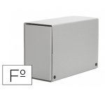 Carpeta proyectos pardo folio lomo 150 mm carton forrado gris con broche