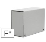 Carpeta proyectos pardo folio lomo 200 mm carton forrado gris con broche