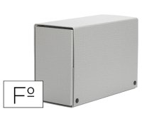 Carpeta proyectos pardo folio lomo 200 mm carton forrado gris con broche