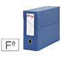 Caja transferencia pardo folio forrado extra doble lomo 80 mm estuche interior con tarjetero azul