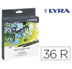 Rotulador lyra aqua brush duo caja de 36 colores surtidos